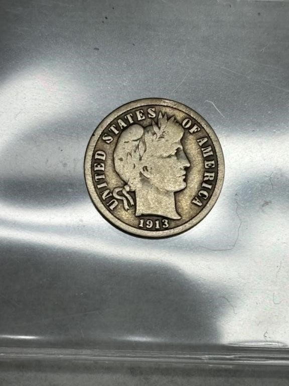 1913 Barber Dime -90% Silver Bullion Coin