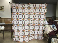 Vintage Double Wedding Ring quilt topper