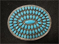 LF FABER SILVER AND TURQUOISE BUCKLE