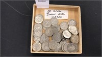 50 silver dimes assorted dates