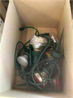 2 Boxes of Floodlights w/ Stakes, Heat Lamp