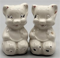 Vintage Shawnee Pottery Seated Bear Shakers
