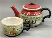 Talk is Sheep Teapot and Cup