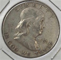 Silver 1951 Ben Franklin half dollar