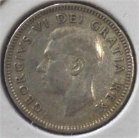 Silver 1951 Canadian Dime