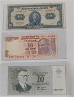 Three International Bank Notes Circulated