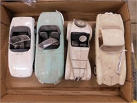 4 convertible plastic model built kit cars