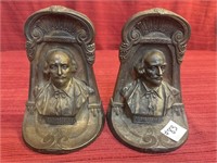 Pair of K&O Co. Shakespeare Cast metal book ends