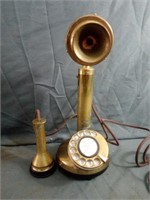 Brass Candlestick Rotary Telephone Needs TLC