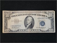 1953a $10 Silver Certificate FR-1707* Star