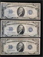 3 - 1934 $10 Silver Certificates
