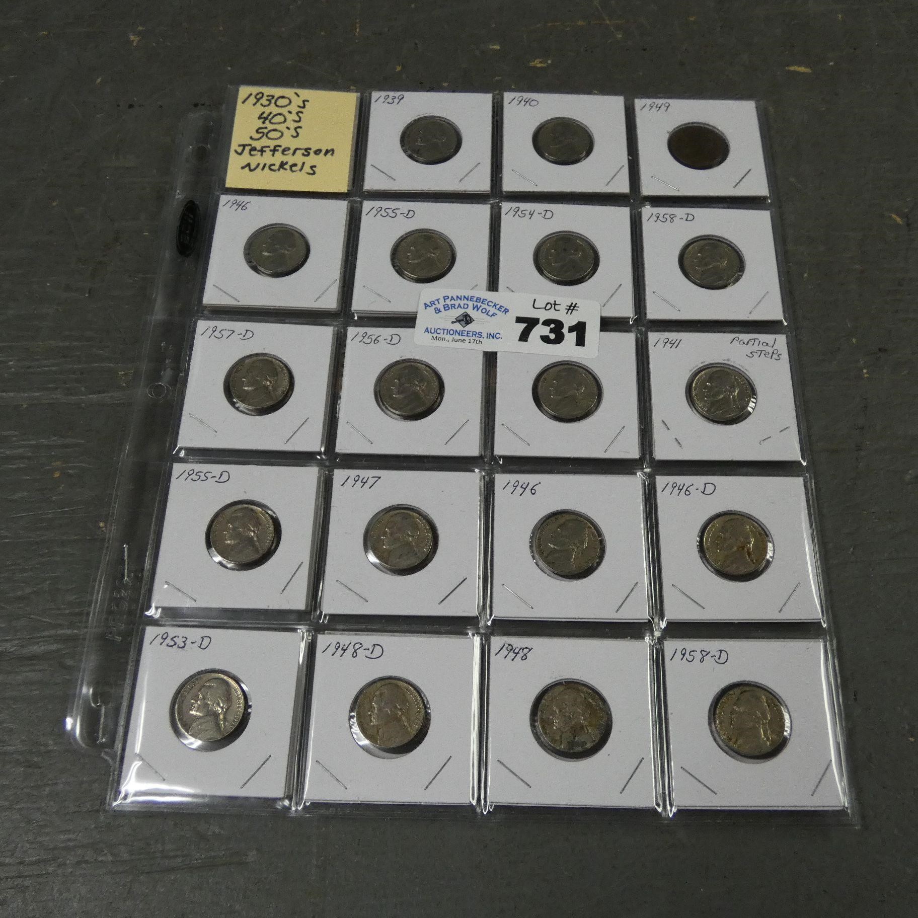 (39) Jefferson Nickels - 1930's-1950's