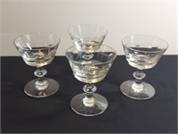 4pc Fostoria Dot Stripes Wine Cocktail Goblets