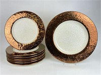 Crate & Barrel Copper Edge Chargers & Platter