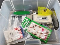 Large mixed lot of fishing supplies, lures, sinker