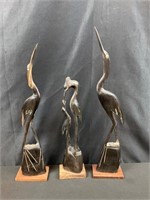 Ironwood carved Egrets or  Herons