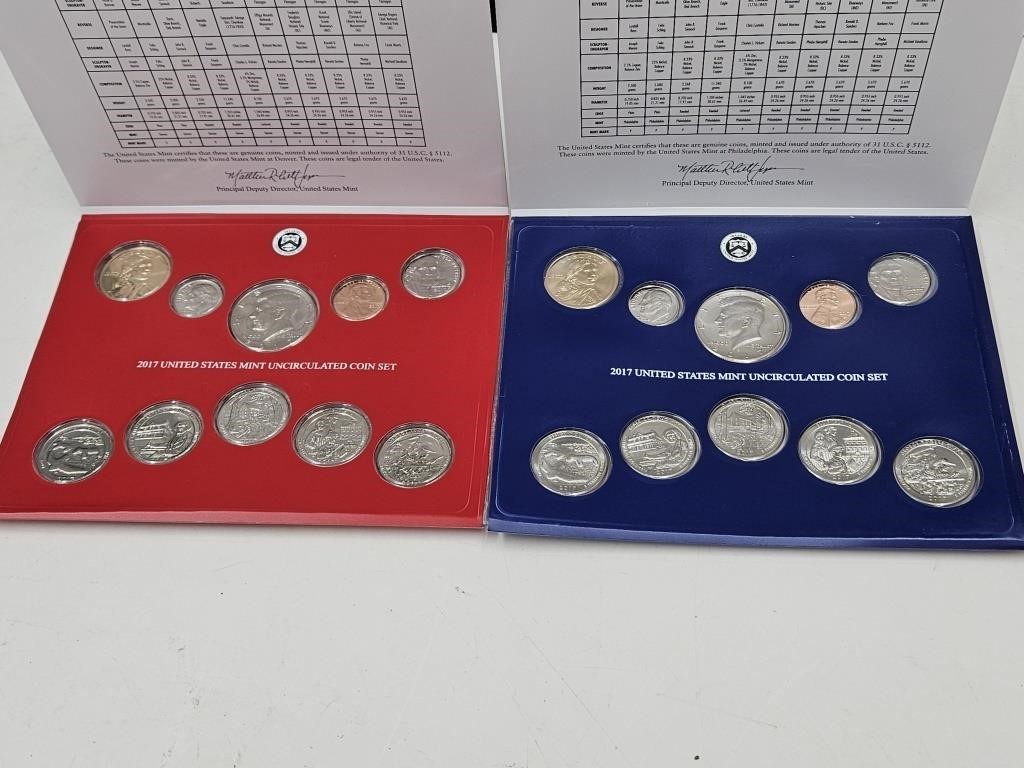 2017 US Mint UNC Coin Sets, Denver & Philadelphia
