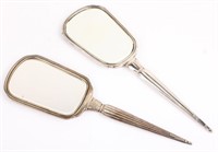 2 STERLING SILVER WEIGHTED HAND MIRRORS