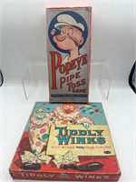 Vintage Popeye and tiddlywinks games