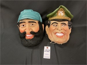 2 Halloween Masks - Fidel Castro & Muammar Gaddafi