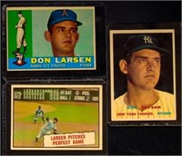 (3) Don Larson BB Cards: 1957, 1960, 1961