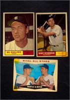 (2) 1960 Topps BB Cards "Rival All Stars", Mantle