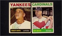 (2) 1964 Topps BB Cards w/ Roger Maris