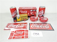 Coca-Cola Tins, Banks, Sign, Stickers, Etc.