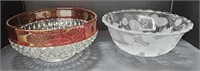 (AN) Decorative Red Trimmed Bowl And Hummingbird