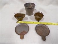 Vintage Brass/Metal Scale buckets & plates