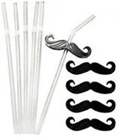 Mustache Drinking Straws Clips 12 pcs