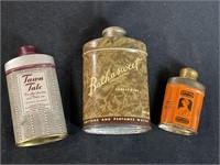 3 Vintage Advertising Talc Tins