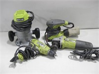 Four Assorted RYOBI Power Tools Tested Works