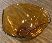 9"x5” Amber Ofd Shaped Bowl. No Shipping