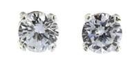 Brilliant 2.00 ct White Topaz Solitaire Earrings