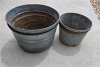 Metal Buckets used as planters