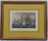 Engraved Print of Battle off Cape St. Vincent