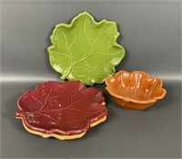 Henn Pottery Autumn Leaf Plates & Bowl