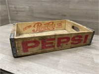 Wooden Pepsi Crate 18x12x4". 1975? Gideon MO