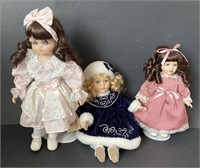 Porcelain Dolls with Stands Inc. Seymour Mann and