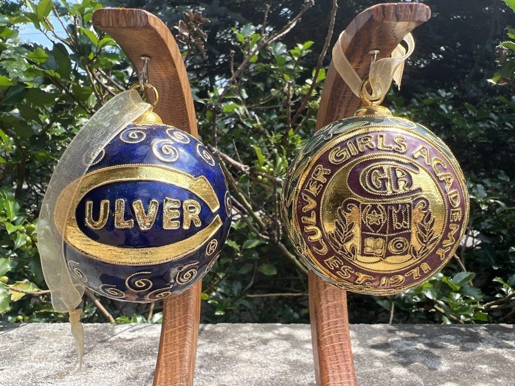 Two Culver Academy Christmas Ornaments