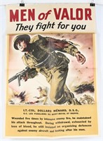 WWII MEN OF VALOR FIGHT FOR YOU POSTER TOMMY GUN
