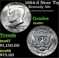 1984-d Kennedy Half Dollar Near Top Pop! 50c Grade