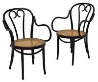 (2) THONET STYLE BENTWOOD ARM CHAIRS