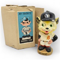 VTG 60's Detroit Tigers BobbleHead w/ Rare Box