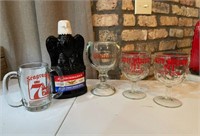 Vintage Barware, Mugs, Eagle Decanter, Etc.