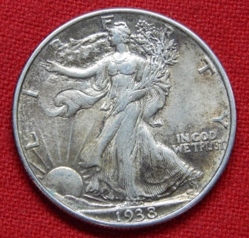 1938 Walking Liberty Silver Half Dollar