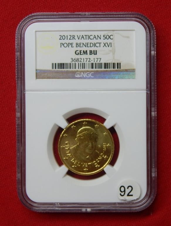 2012R Vatican 50C NGC Gem BU Pope Benedict XVI