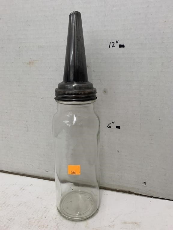 Vntg Glass Oil Bottle