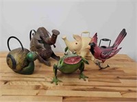 5pc Lot of Tin Animal Form Watering Cans